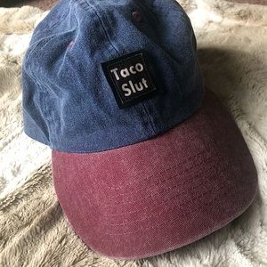 Funny Hat - Taco Slut Navy Maroon Ball Cap